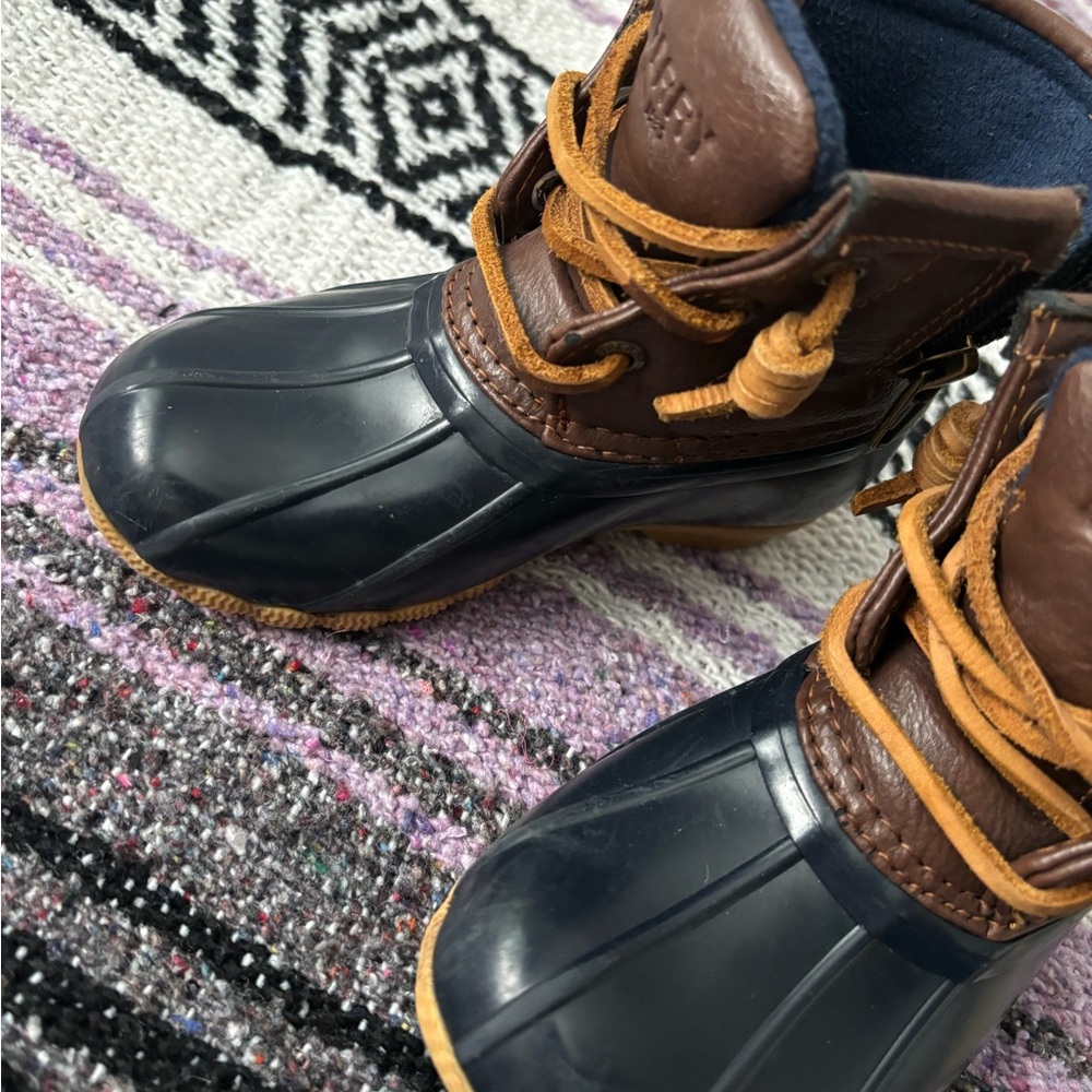 Kids Waterproof Duck Boots - Black and Brown